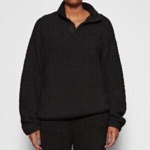 Skims Onyx Black Cozy Knit 1/4 Snap Pullover Size 2X / 3X